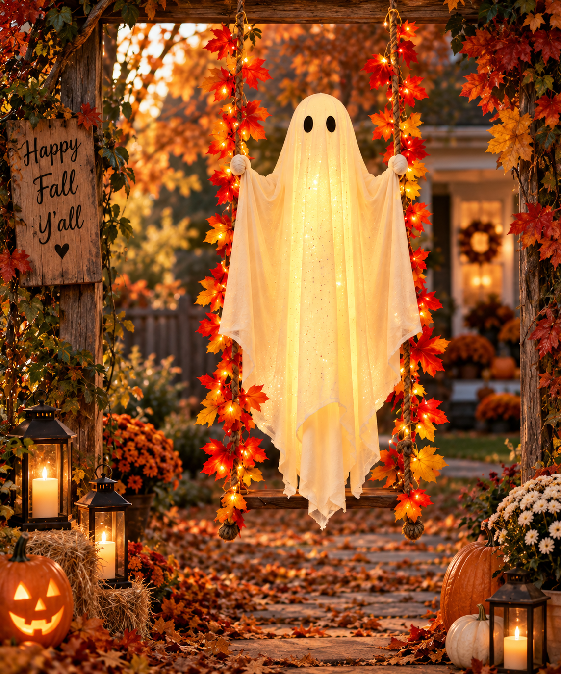Solar Hanging Swing Ghost