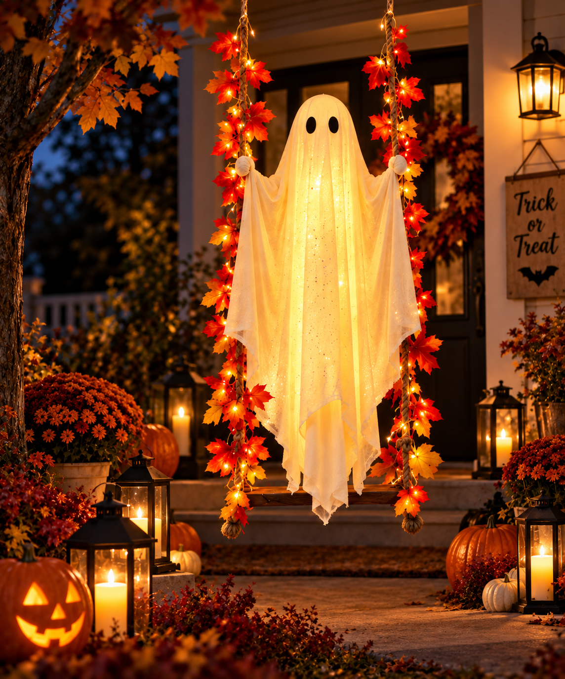 Solar Hanging Swing Ghost