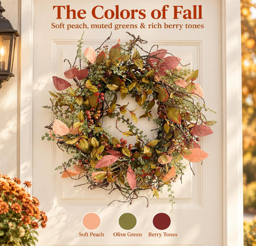 26-Inch Wild Harvest Fall Wreath — Grapevine Decor