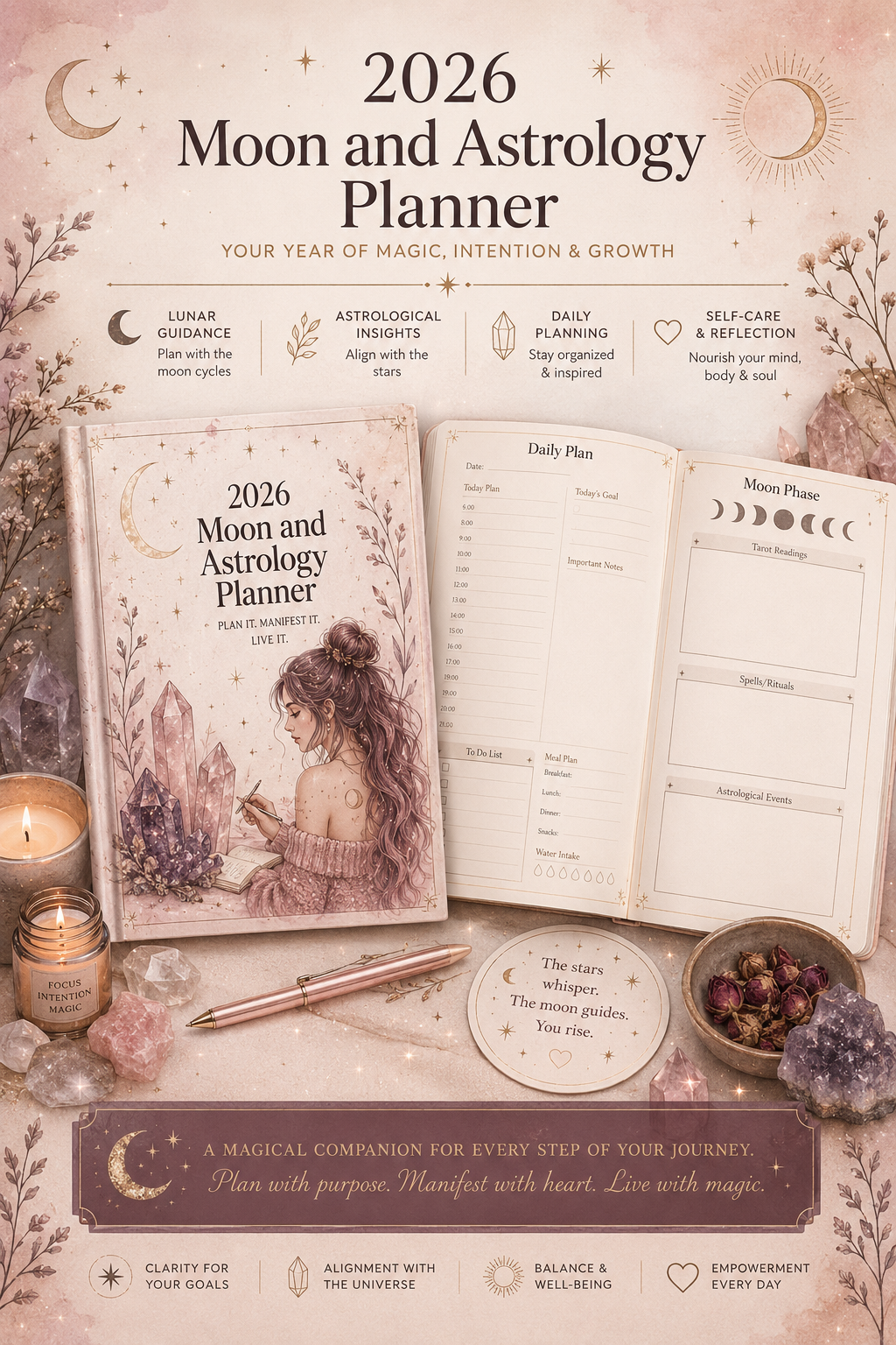 2026 Moon & Astrology Planner | Digital Lunar Calendar & Astrology Guide