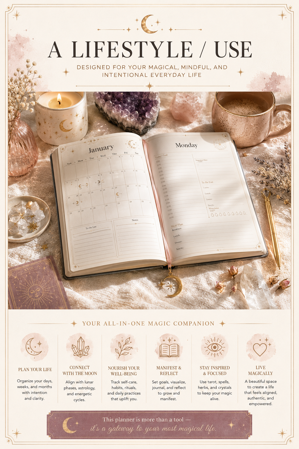 2026 Moon & Astrology Planner | Digital Lunar Calendar & Astrology Guide