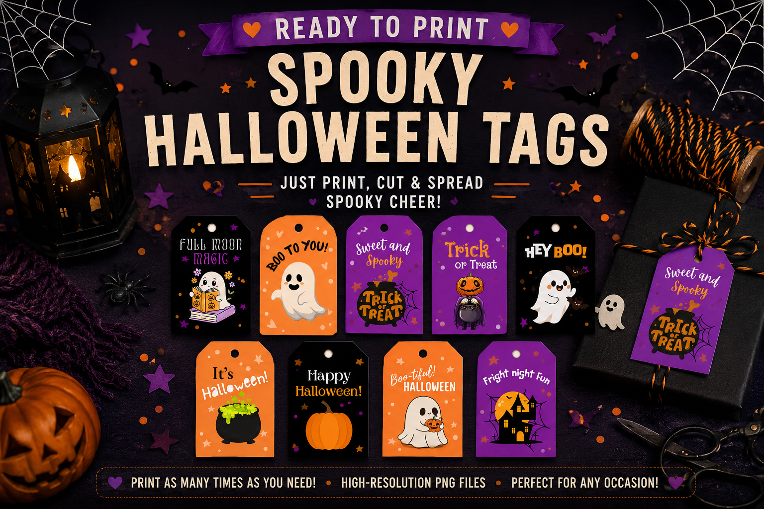 Cute Halloween Gift Tags – Classic Collection – Printable & Editable