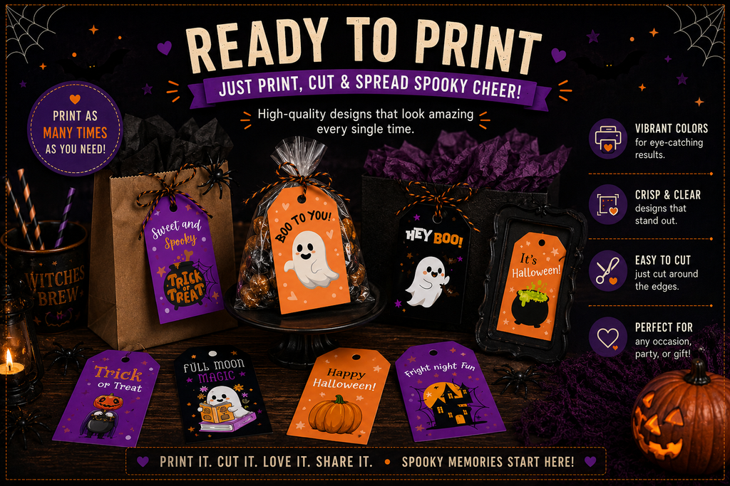 Cute Halloween Gift Tags – Classic Collection – Printable & Editable