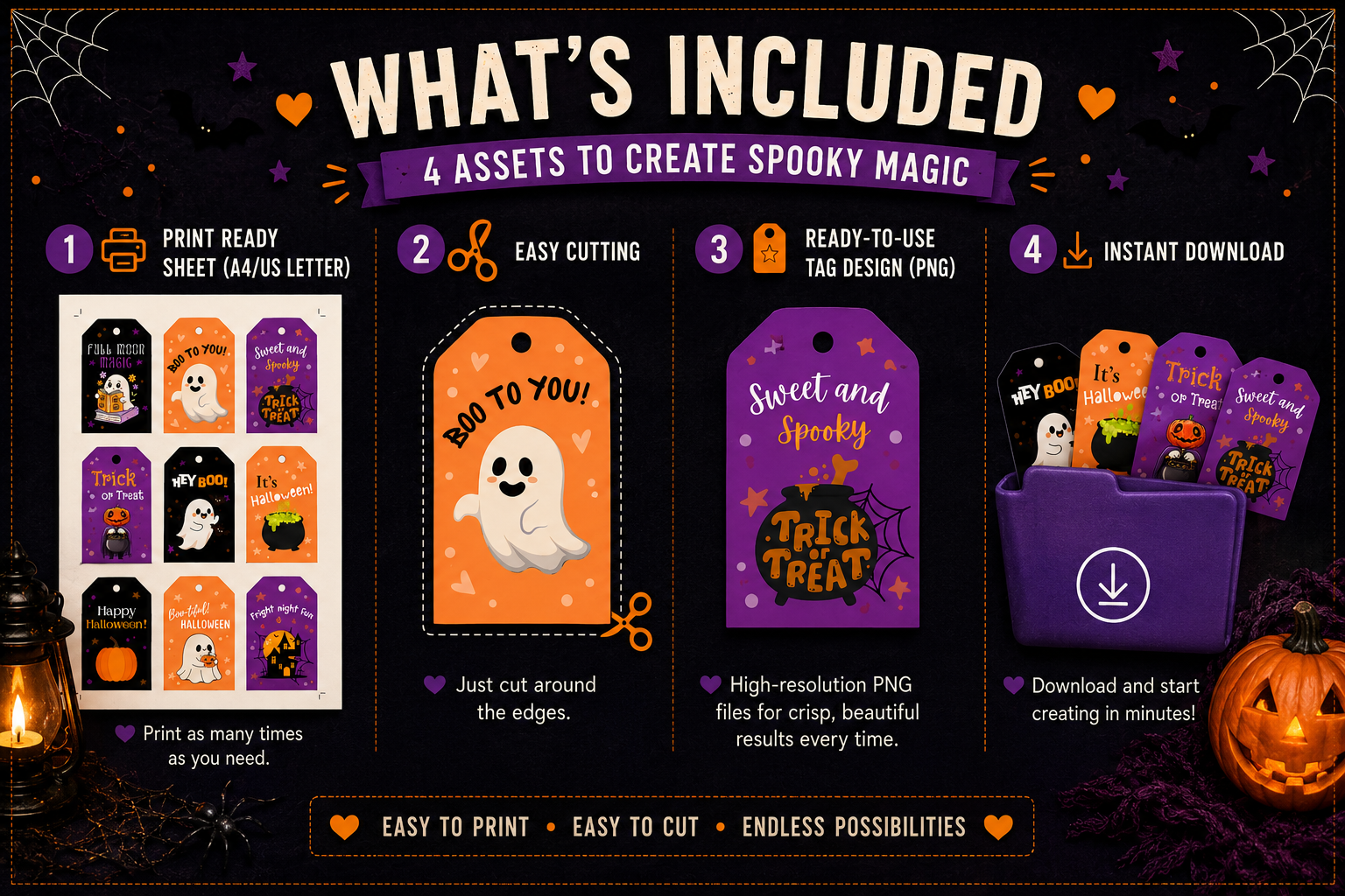 Cute Halloween Gift Tags – Classic Collection – Printable & Editable
