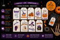 Purple & Orange Halloween Gift Tags – Printable & Editable