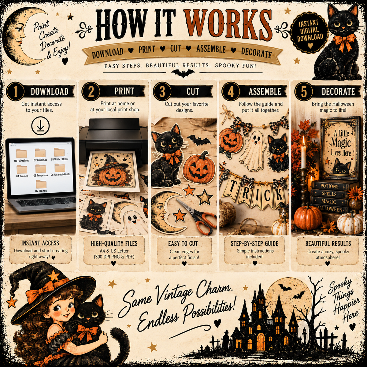How to print and assemble your Halloween DIY decor kit