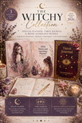 The Witchy Collection | Digital Planner, Tarot Journal & Moon Astrology Bundle